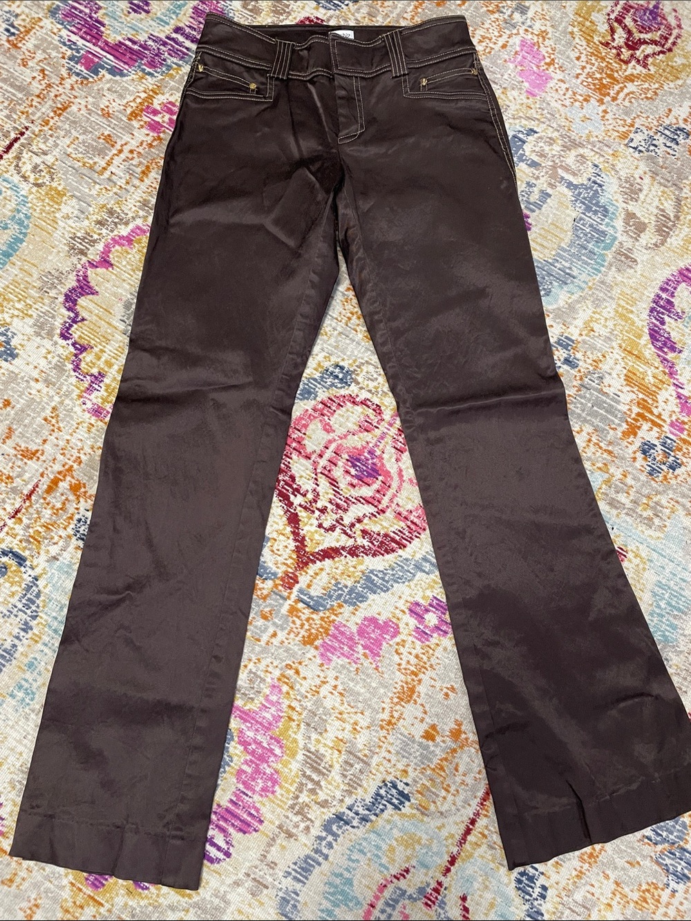 Cache brown satin jeans size 0